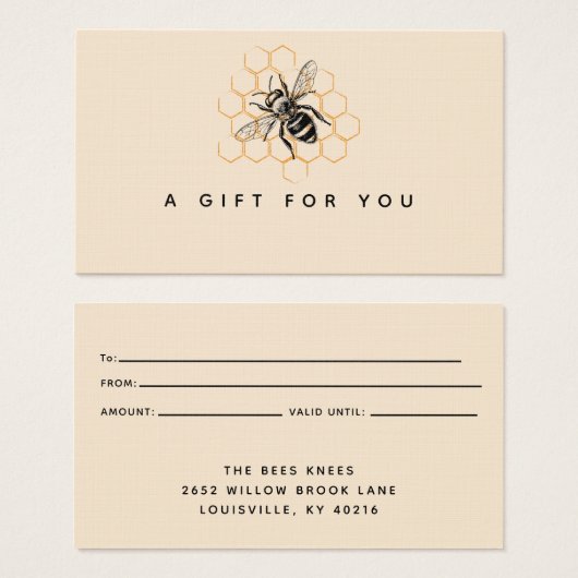 Elegante und Minimalistische Honey Beekeeper-Gesch (Vorne & Hinten)