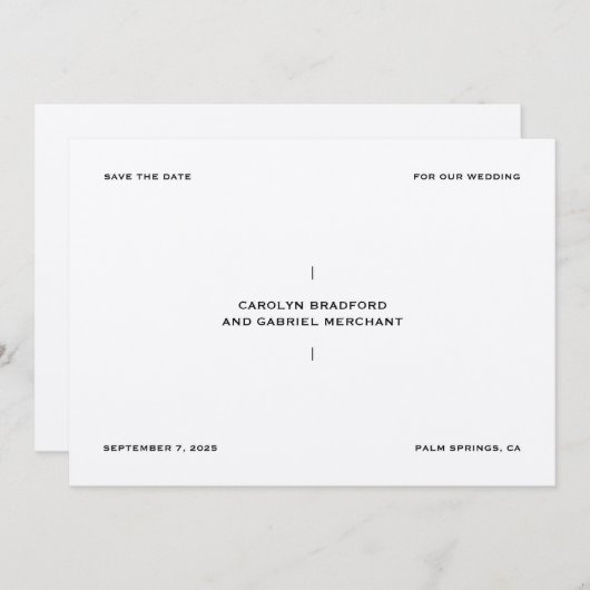 Elegante und Minimalistische Save the Date Karte (Vorne/Hinten)