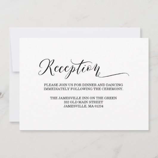 Elegante und Minimalistische Schwarz/Weiß-Empfang- Einladung (Vorderseite)