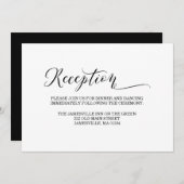Elegante und Minimalistische Schwarz/Weiß-Empfang- Einladung (Vorne/Hinten)