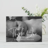Elegante und moderne Babydusche Dankeskarte (Stehend Vorderseite)