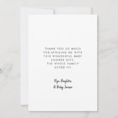 Elegante und moderne Babydusche Dankeskarte (Rückseite)