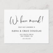 Elegante und moderne bewegende Ankündigung Postkarte (Vorderseite)