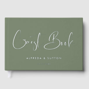 Elegante und moderne dunkle Seite & Silberfolie Ho Gästebuch