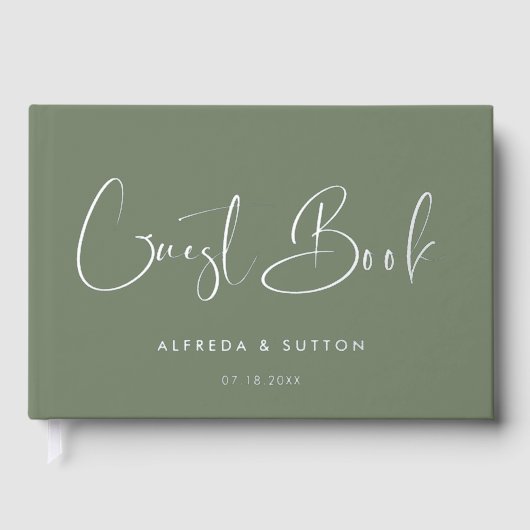 Elegante und moderne dunkle Seite & Silberfolie Ho Gästebuch (Vorderseite)