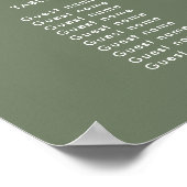 Elegante und moderne dunkle Seiten-Hochzeitstabell Poster (Ecke)