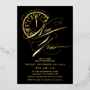 Elegante und moderne Folien-Silvesterparty Folieneinladung