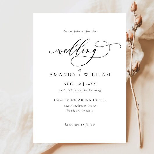 Elegante und moderne formelle Hochzeitsfeier Einladung