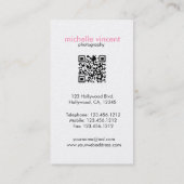 Elegante und moderne Fotografie-Visitenkarte Visitenkarte (Rückseite)