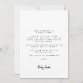 Elegante und moderne Godelternfotokarte Einladung (Rückseite)