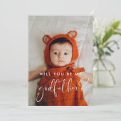 Elegante und moderne Godvaterkarte Einladung (Stehend Vorderseite)