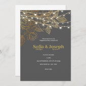 Elegante und moderne graue und goldene Verlobung i Einladung (Vorne/Hinten)