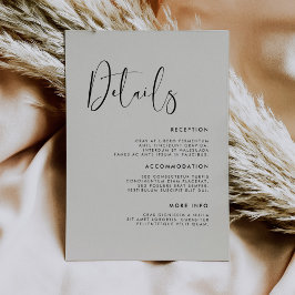 Elegante und moderne helle Weise Grün Details zur  Begleitkarte