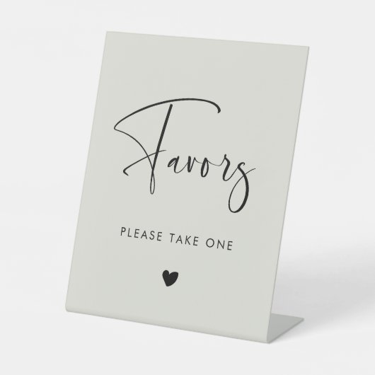 Elegante und moderne hellgrüne Gastgeschenke Hochz Sockelschild (Vorderseite)