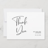 Elegante und moderne Hochzeit Dankeschön Karte (Vorderseite)