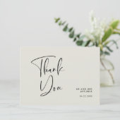 Elegante und moderne Hochzeit Dankeskarte (Stehend Vorderseite)