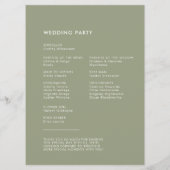 Elegante und moderne Hochzeit im Grünen Programm (Rückseite)