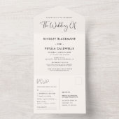 Elegante und moderne Hochzeit im Roten Clay All In One Einladung (Innen Boden)