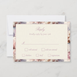 Elegante und moderne Hochzeit mit Blush und Mauve RSVP Karte