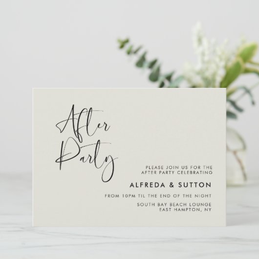 Elegante und moderne Hochzeit nach dem Party Einladung (Stehend Vorderseite)