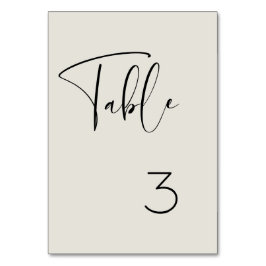 Elegante und moderne Hochzeit Tischnummer