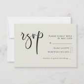 Elegante und moderne Hochzeit von Light Salbei grü RSVP Karte (Vorderseite)