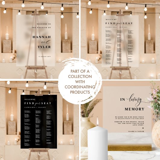 Elegante und moderne Hochzeiten Willkommen Mattier Acrylschild