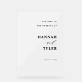 Elegante und moderne Hochzeiten Willkommen Mattier Acrylschild (Vorderseite)