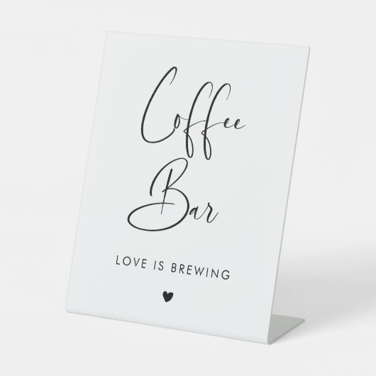 Elegante und moderne Hochzeitscoffee Bar Sockelschild (Vorderseite)