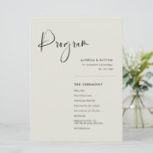 Elegante und moderne Hochzeitsfeier Programm (Stehend Vorderseite)