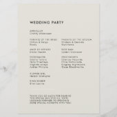 Elegante und moderne Hochzeitsfeier Programm (Rückseite)