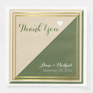 elegante und moderne klassisch-grüne Hochzeit Serviette