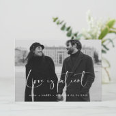 Elegante und moderne Liebe ist ein geduldiges Hoch Ankündigung (Stehend Vorderseite)