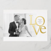 Elegante und moderne Liebe und Dank für das Hochze Folieneinladung (Vorderseite)