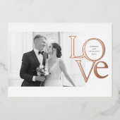 Elegante und moderne Liebe und Dank Hochzeitsstift Folieneinladung (Vorderseite)