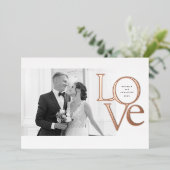 Elegante und moderne Liebe und Dank Hochzeitsstift Folieneinladung (Stehend vorne)