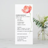 Elegante und moderne Modern Poppy Red Wedding Zere Programm (Stehend Vorderseite)
