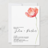 Elegante und moderne Mohnblütenhochzeit Einladung (Vorderseite)