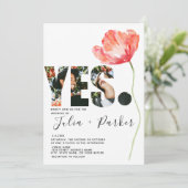 Elegante und moderne Mohnblütenhochzeit Einladung (Stehend Vorderseite)