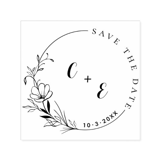 Elegante und moderne Monogramm-Save the Date-Initi Permastempel (Design)