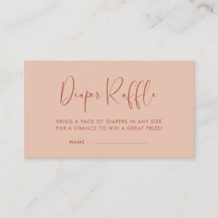 Elegante und moderne Peach Diaper-Beilage Begleitkarte