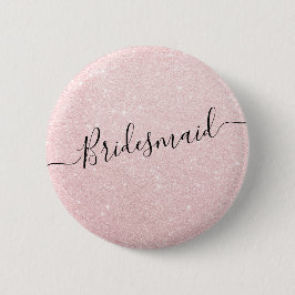 Elegante und moderne Rose Gold Glitzer Bridesmaid Button