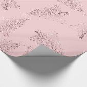 Elegante und moderne Rose Gold Weihnachtsbaummuste Geschenkpapier (Ecke)
