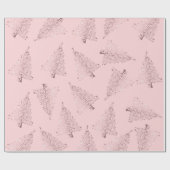 Elegante und moderne Rose Gold Weihnachtsbaummuste Geschenkpapier (Flach)