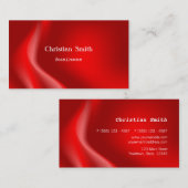 Elegante und moderne rote Welle Visitenkarte (Vorne/Hinten)