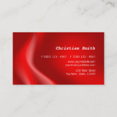 Elegante und moderne rote Welle Visitenkarte (Rückseite)