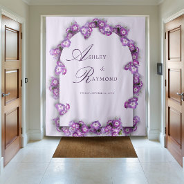 Elegante und moderne Rustikale Lila Lilac Arch Flo Wandteppich