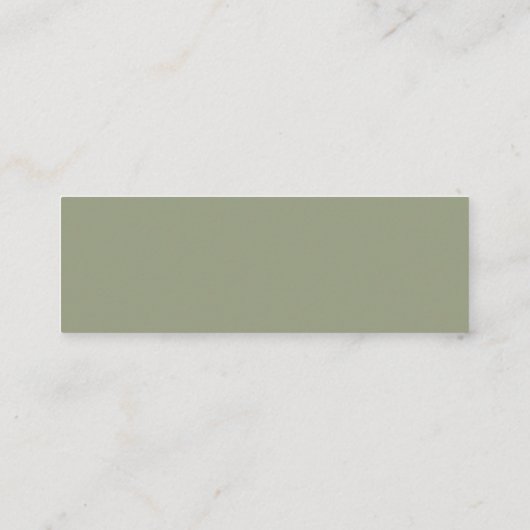 Elegante und moderne Sage Green Display Duschkarte Mini Visitenkarte (Rückseite)