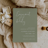Elegante und moderne Sage Green Engagement Party Einladung