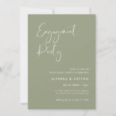 Elegante und moderne Sage Green Engagement Party Einladung (Vorderseite)